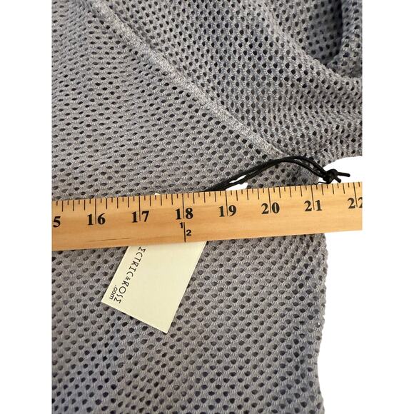 NWT Electric&Rose Gray Mesh Perforated Sheer Bomber Jacket Sz S - Picture 5 of 8